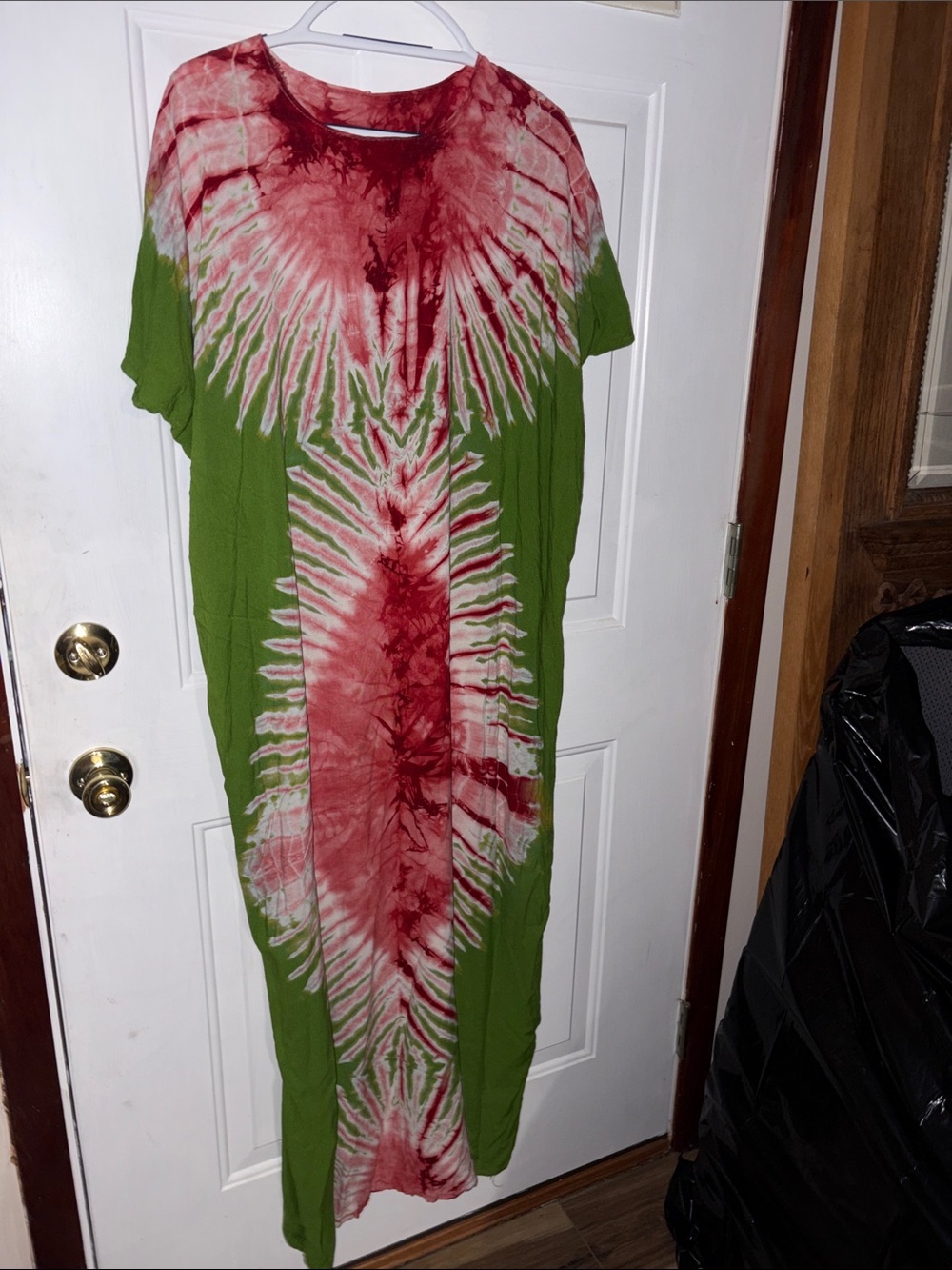 Green & Red Tie-Dye Maxi Dress